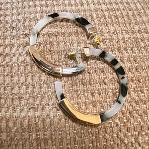 Gold and Black Hoop Earrings